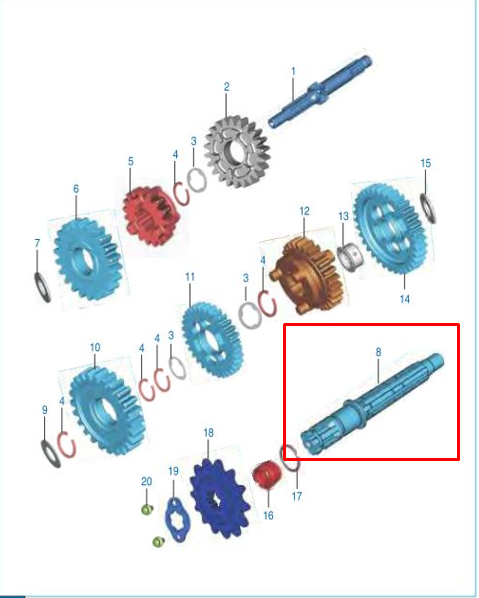 EJE SALIDA BM 150 ORIGINAL - Mundimotos