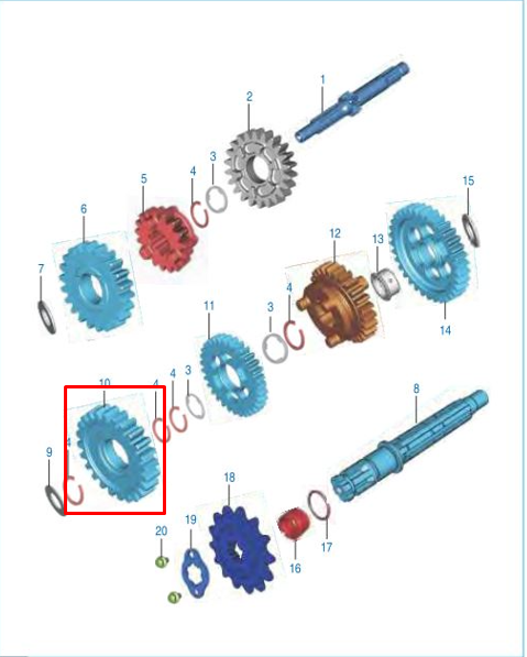PINON ES 2DA 26T BM100/150/DS100 ORIGINAL - Mundimotos