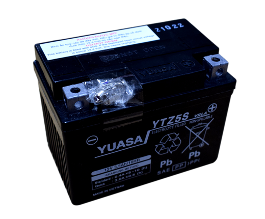 Yuasa YTZ5S Battery (12V-3.5Ah) Generic Japan (Best 125 - Steep)