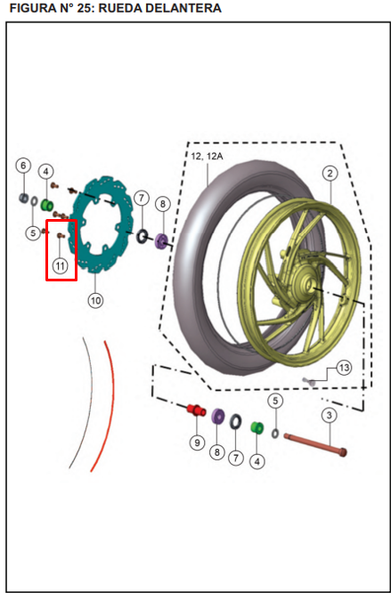 TORNILL DISCO FRENO (6) RTR160/180 ORIGINAL - Mundimotos