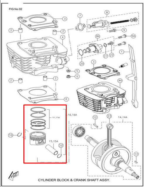 Kit Piston 0.25 Tvs Rtr160 Original - Genuine parts - Mundimotos