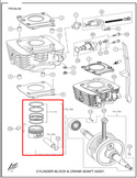 Kit Piston 0.25 Tvs Rtr160 Original - Genuine parts - Mundimotos