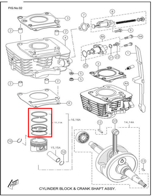 TVS ANILLOS RTR160 STD - Mundimotos