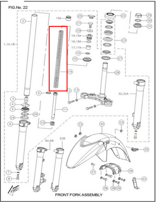 RESORTE TELESCOPIO RTR160/180 ORIGINAL - Mundimotos