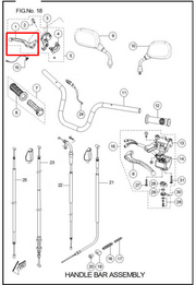 MANIGUETA RH TVS100 ORIGINAL - Mundimotos