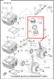 TVS KIT PISTON TVS100 0.25