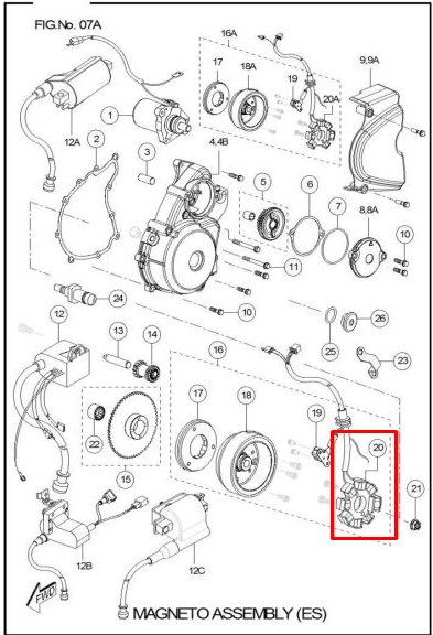 TVS STATOR 8 BOB 84MM TVS100