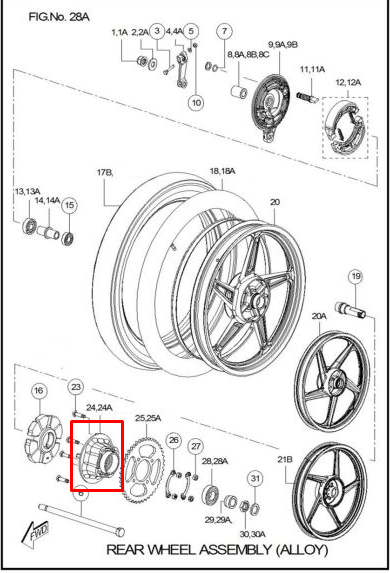 PORTA SPROKET TVS100 ORIGINAL - Mundimotos