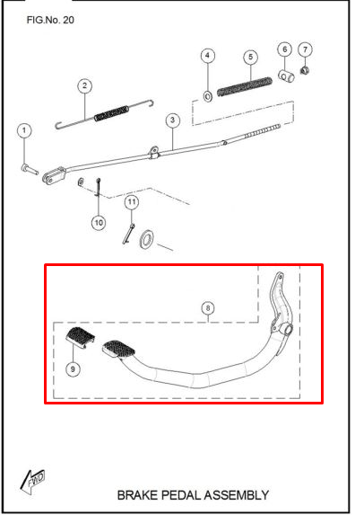 TVS PEDAL FRENO TVS100