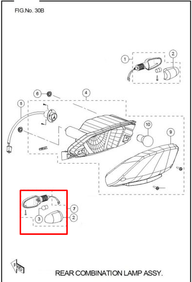 TVS DIRECCIONAL RR/LH TVS100 SPORT
