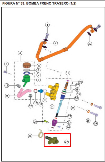 TVS EJE PEDAL FRENO RTR160/180 - Mundimotos