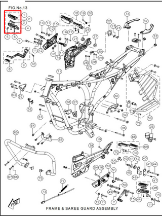 POSAPIE FR/RH RTR160/180 ORIGINAL - Mundimotos