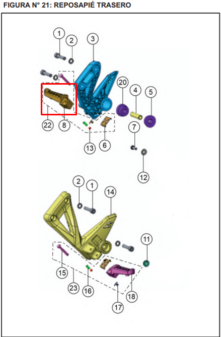 TVS POSAPIE RR/RH RTR160/180REF - Mundimotos