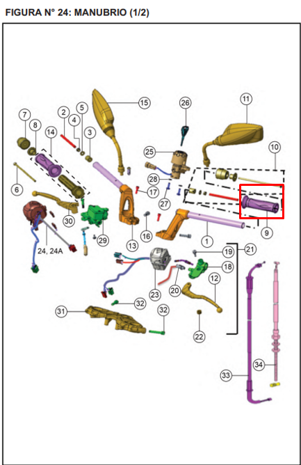 MANILAR LH RTR160/180 ORIGINAL - Mundimotos