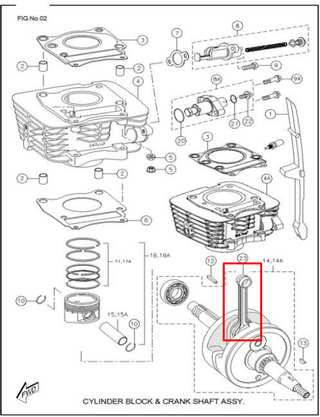 KIT BIELA RTR160 ORIGINAL - Mundimotos