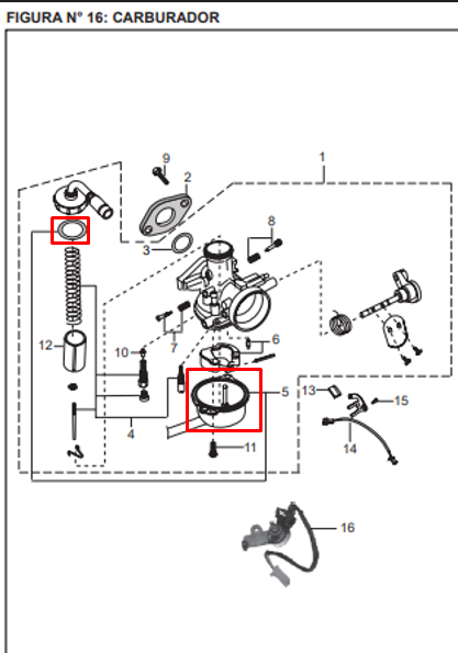 KIT ORIN TAZA CARBURADORURADOR BOXER TE ORIGINAL - Mundimotos