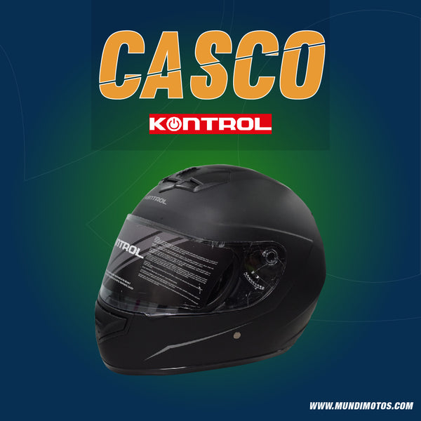 CASCO KONTROL TALLA L NEGRO MATE 878 - Mundimotos