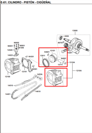 Cilindro Completo Kymco Agility Original - Genuine parts - Mundimotos