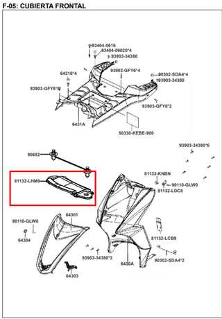 CUBIERTA INT GUARDA PIERANAS NAKED ORIGINAL - Mundimotos